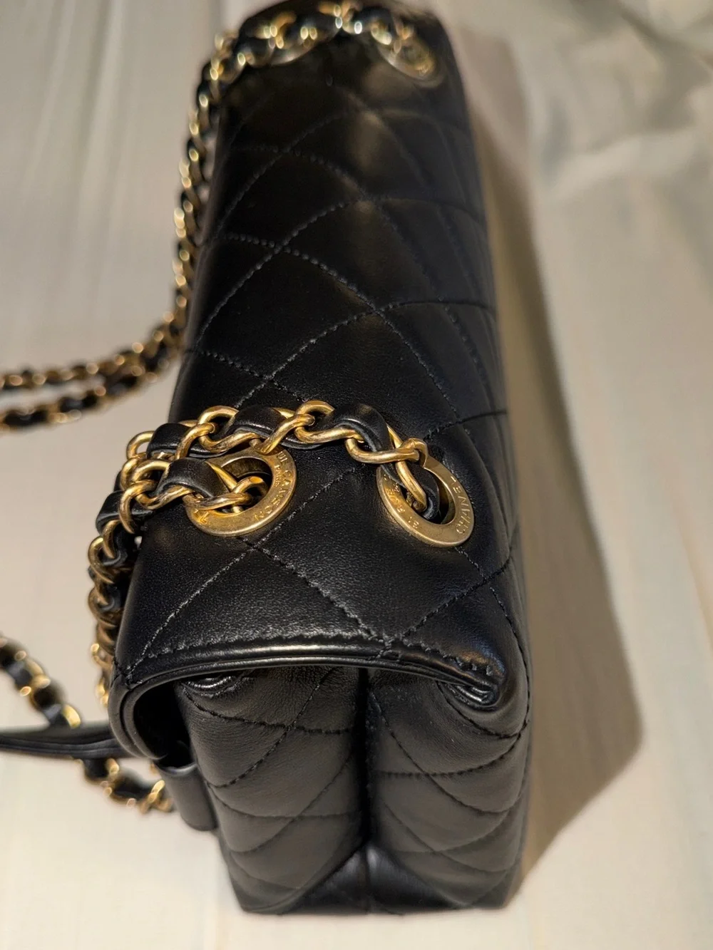 CHANEL black quilted